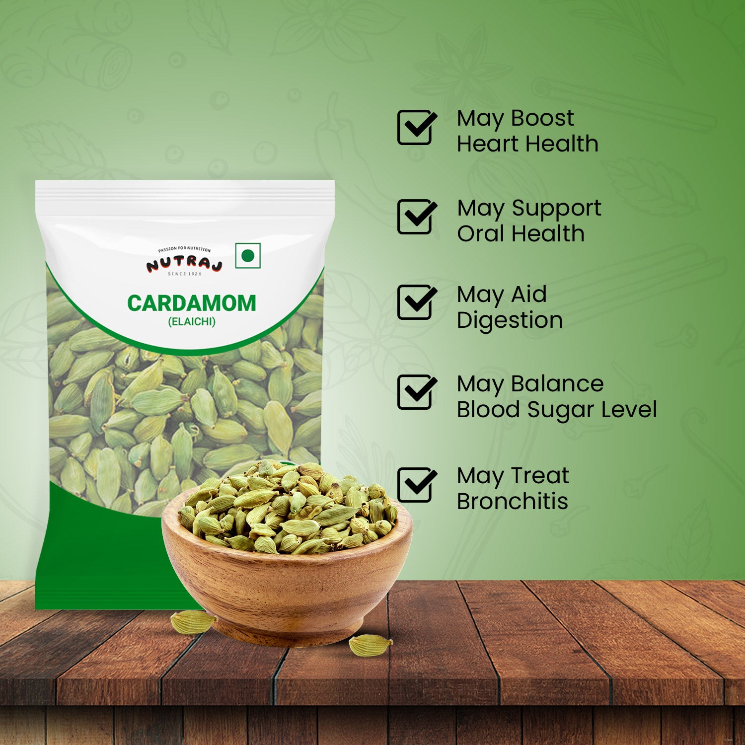 Whole Cardamom Green 20Gm | Elaichi | Whole Spices
