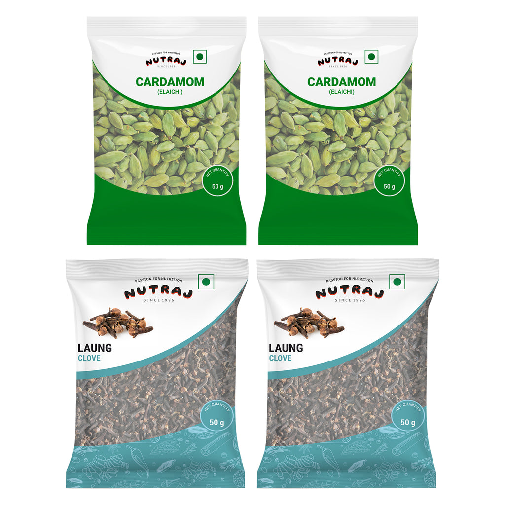 Whole Spices 150G Combo Pack - Green Cardamom (Elaichi) 50G + Laung (Clove) 50G + Black Pepper (Kali Mirch) 50G | Briyani Sabut Khada Masala