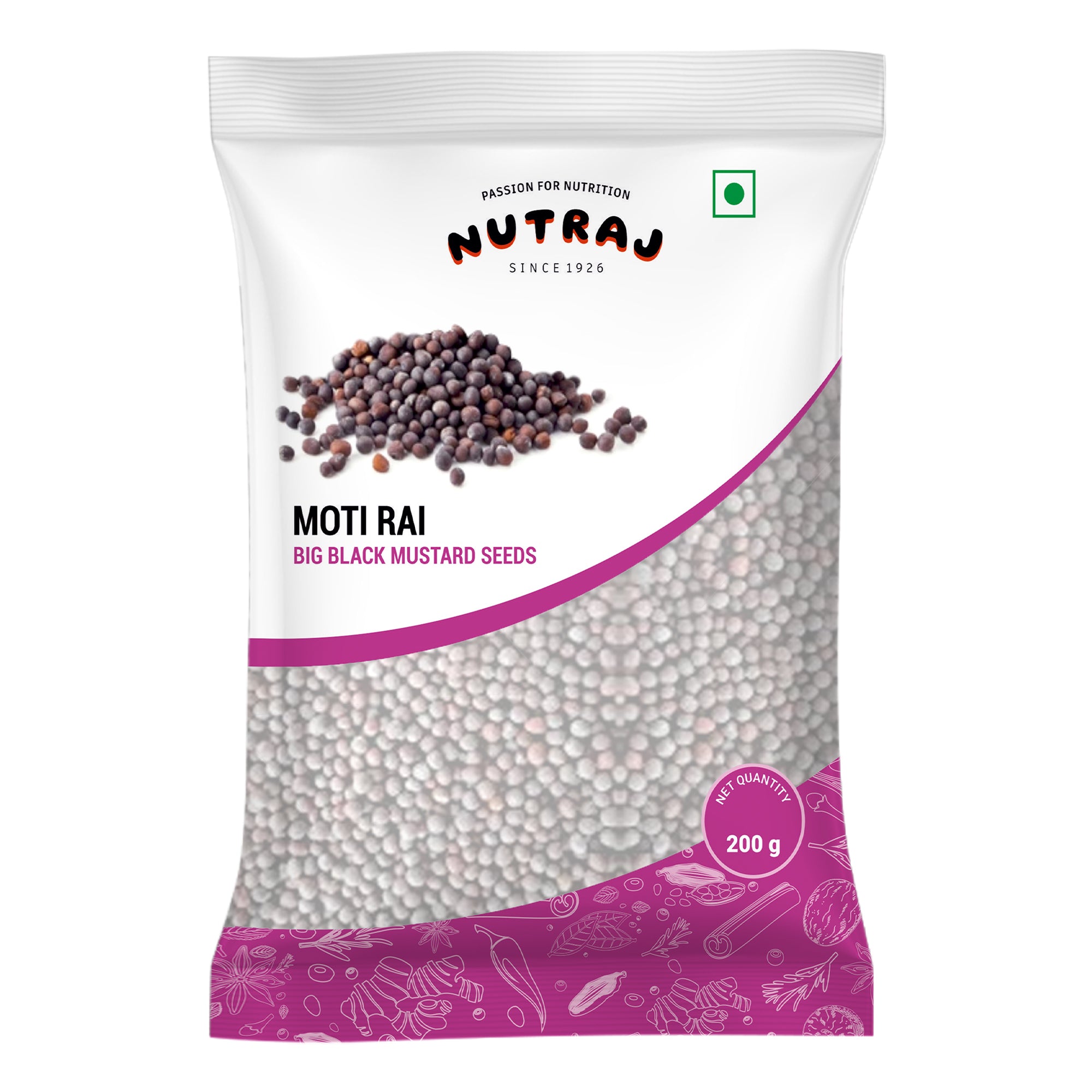 Whole Big Black Mustard Seeds 200Gm | Rai Seeds | Whole Kaali Rai Dana | Sarson Dana | Whole Spices | Moti Rai