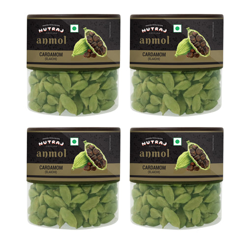 Anmol Bold Green Cardamom Whole  (75G X 4) | Bold 8Mm Elaichi Green | Hari Elaichi | Badi Elaichi