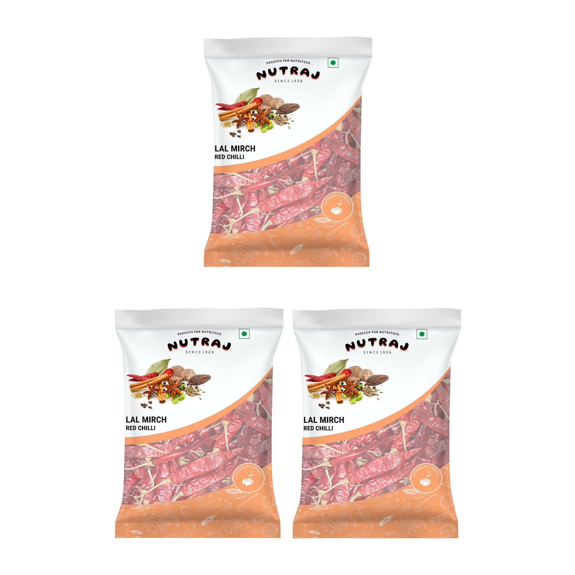 Whole Red Chilli (Lal Mirchi)  (200G X 3)