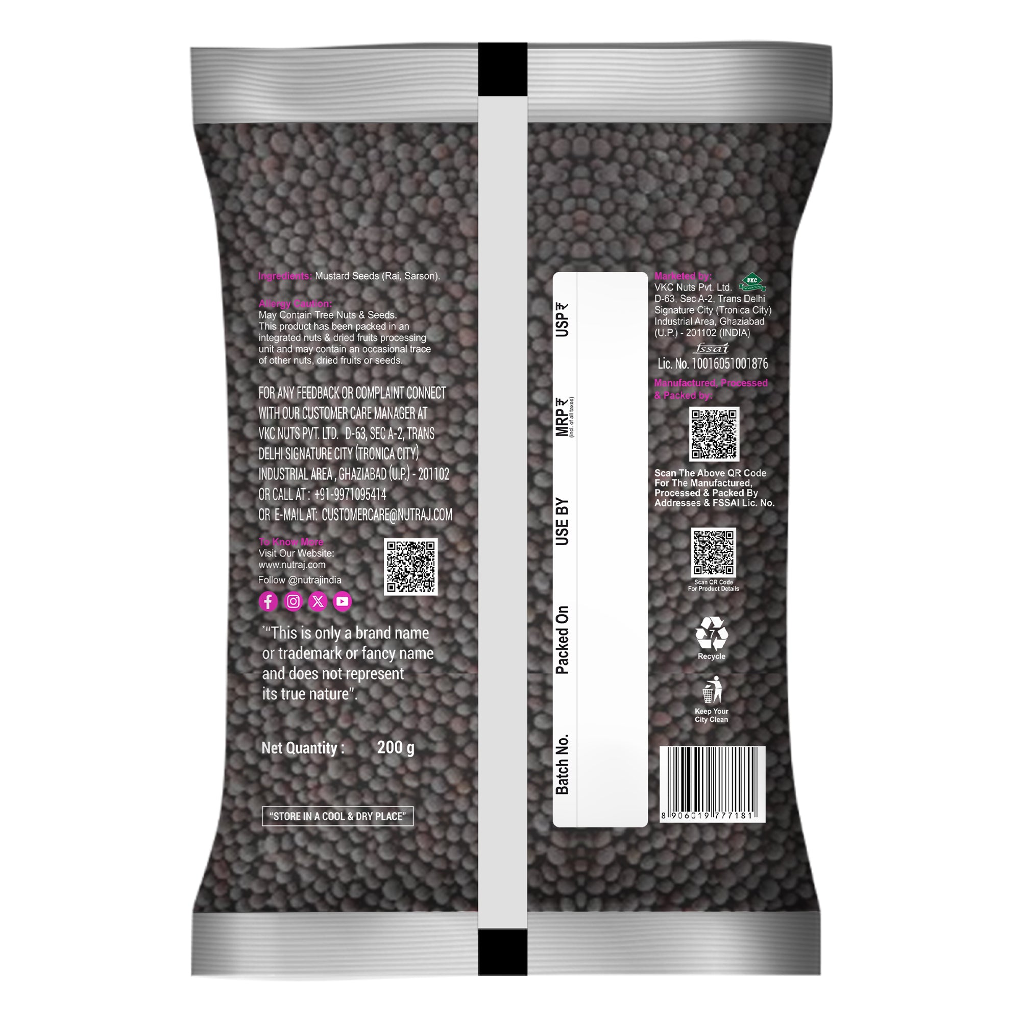 Whole Big Black Mustard Seeds 200Gm | Rai Seeds | Whole Kaali Rai Dana | Sarson Dana | Whole Spices | Moti Rai