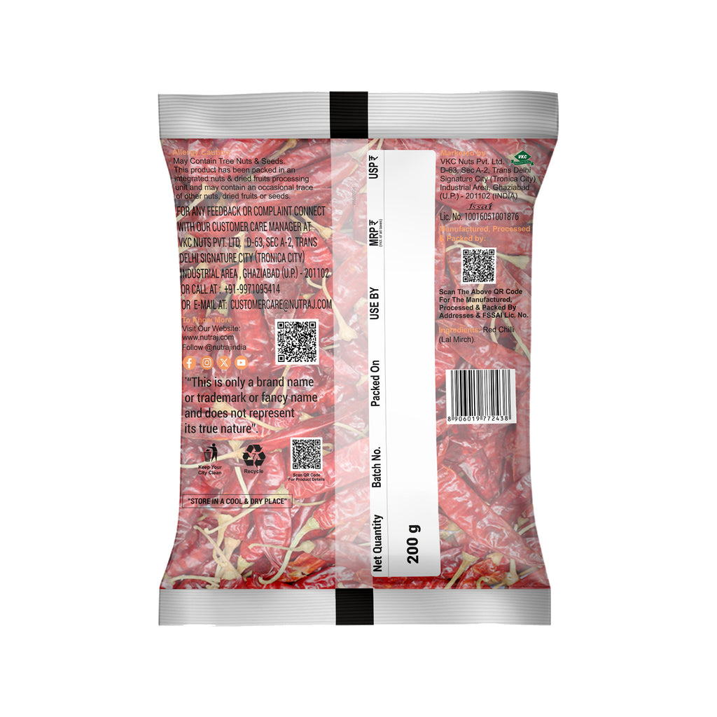 Whole Red Chilli (Lal Mirchi)  (200G X 4)