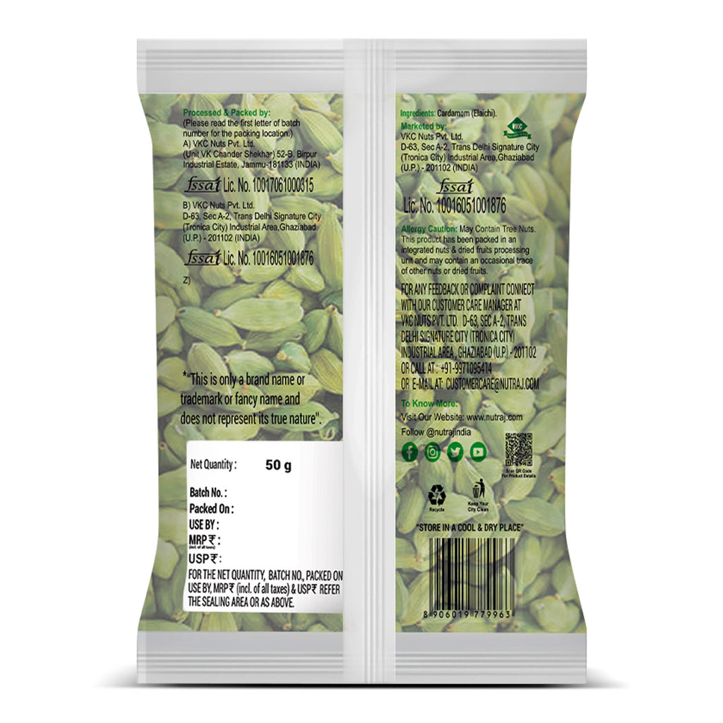 Whole Cardamom (Elaichi) 50G | No Artificial Colours Or Preservatives