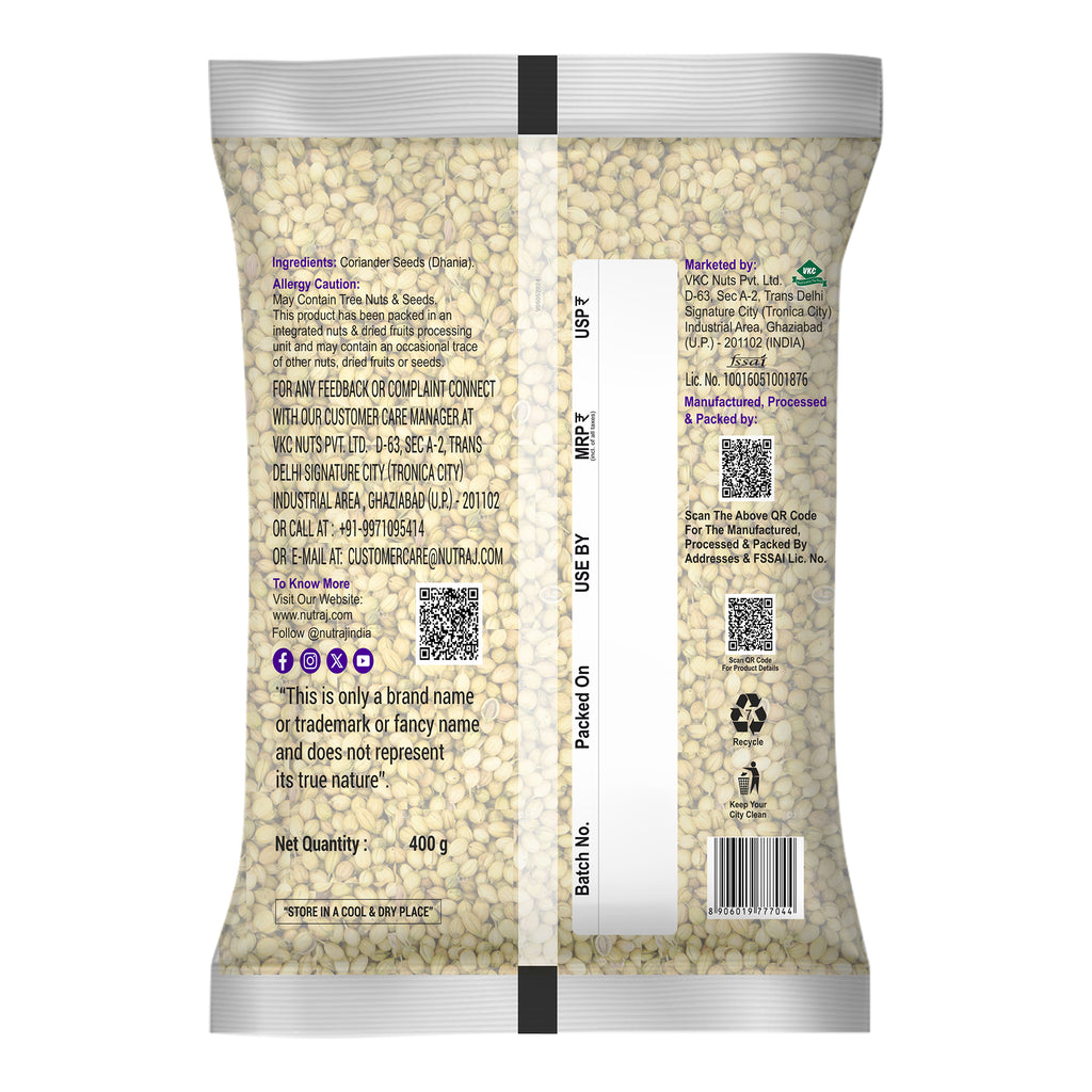 Whole Coriander Seeds 400G | Whole Dhaniya | 100% Pure Dhaniya | Whole Spices