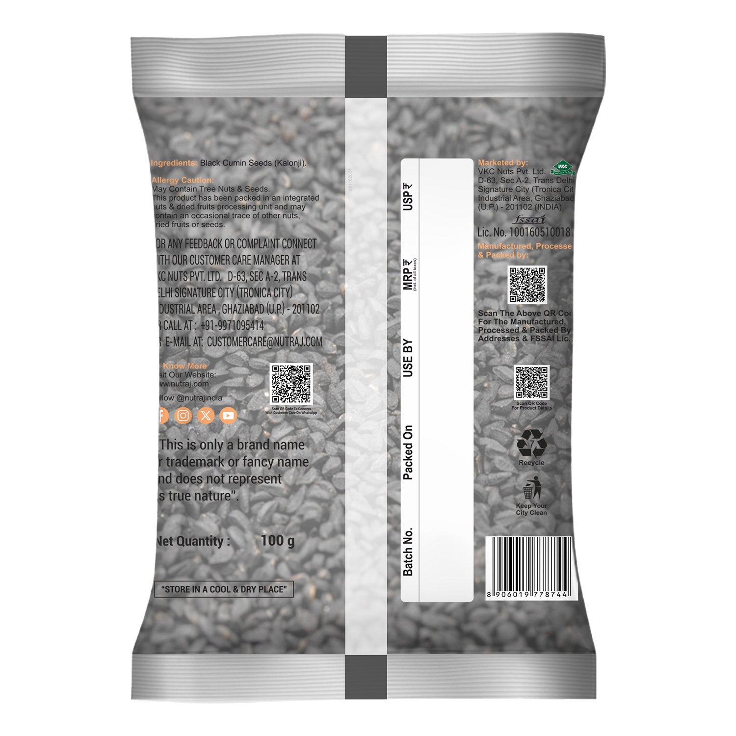 Kalonji Seeds  (100G X 3) Pouch | Nigella Seeds | Black Cumin Seeds