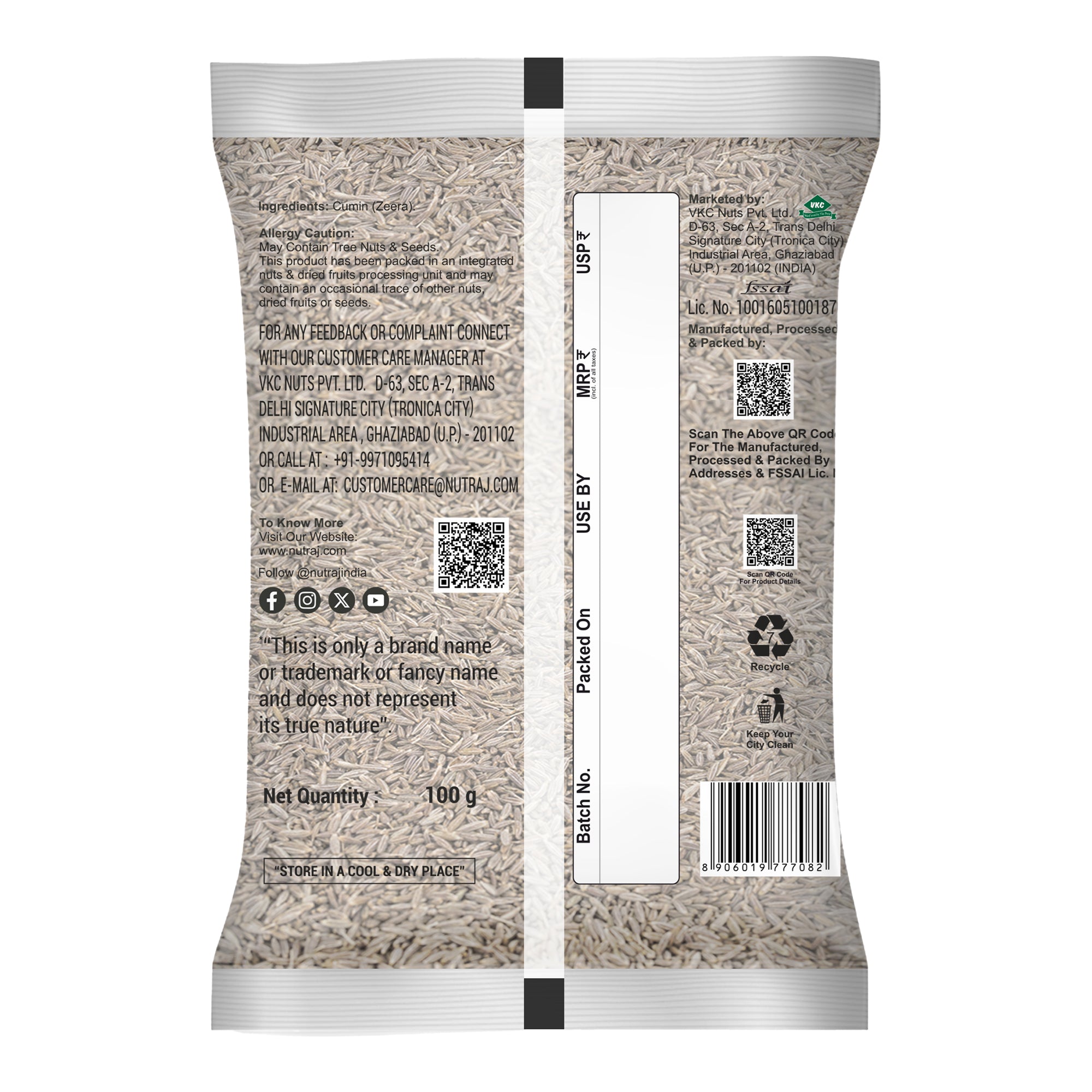 Whole Cumin 100 Gm Seeds | Jeera 100Gm