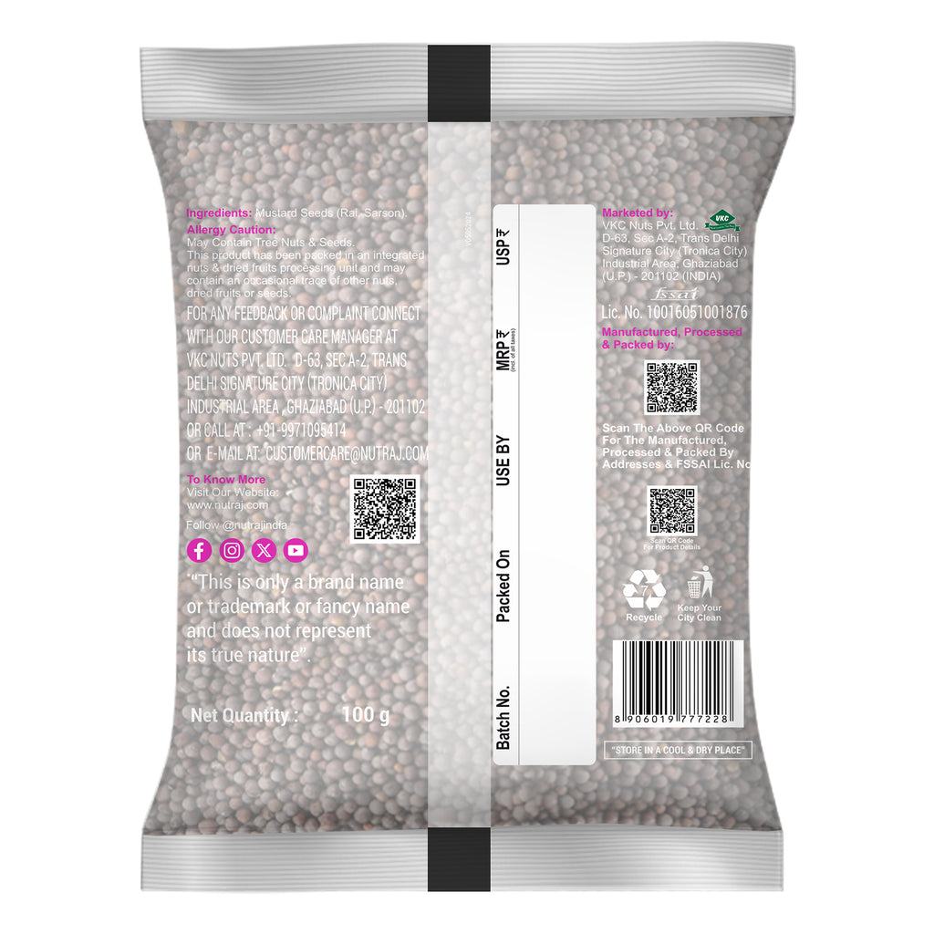 Whole Big Black Mustard Seeds 100Gm | Big Rai | Whole Kaali Rai Dana | Sarson Dana | Whole Spices
