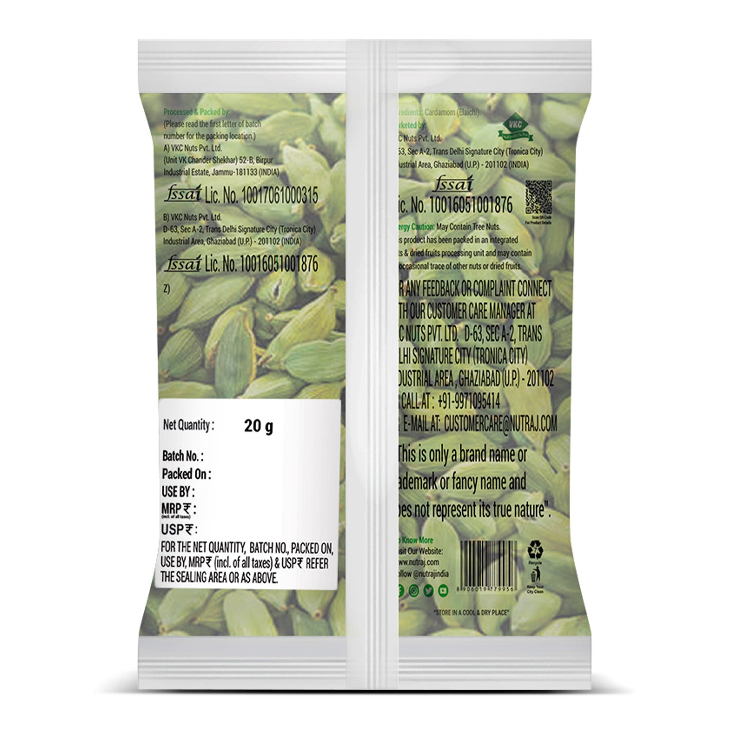 Whole Cardamom Green 20Gm | Elaichi | Whole Spices