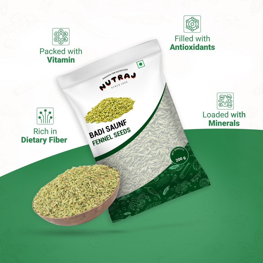 Whole Fennel Seeds (Badi Saunf) 200Gm | Mouth Freshner Saunf 100% Pure And Natural | Whole Spices