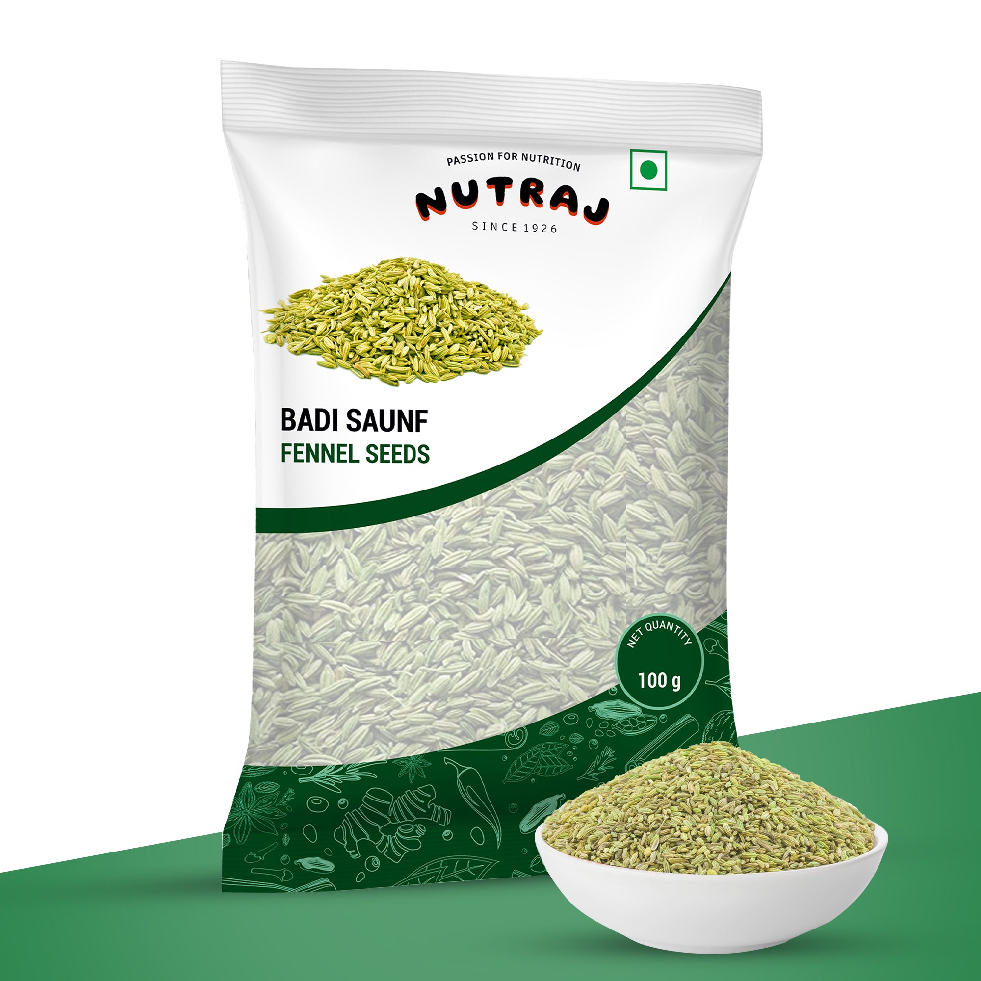 Whole Fennel Seeds (Badi Saunf) 100Gm | Mouth Freshner Saunf 100% Pure And Natural