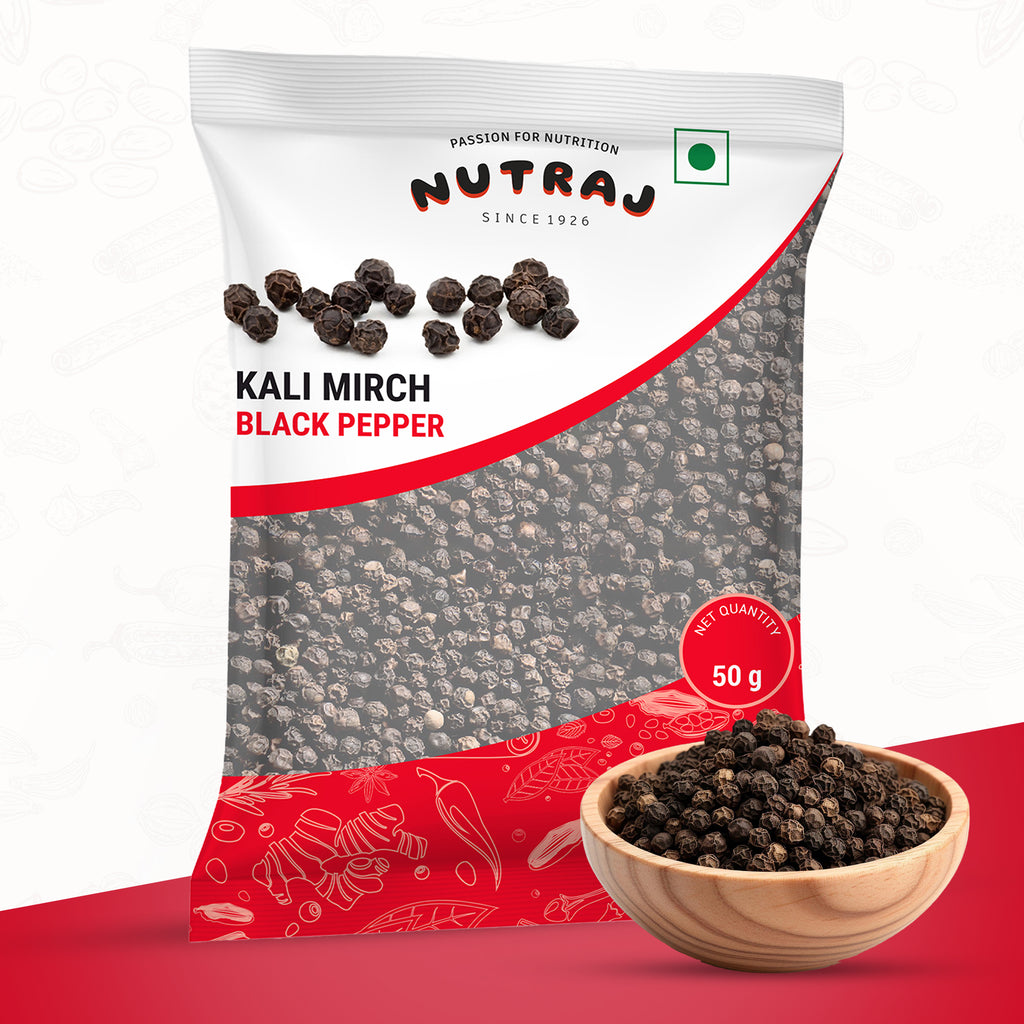 Black Pepper Seeds 50G | Kali Mirch | Authentic Taste Whole Black Pepper | Black Pepper Can Support Digestion