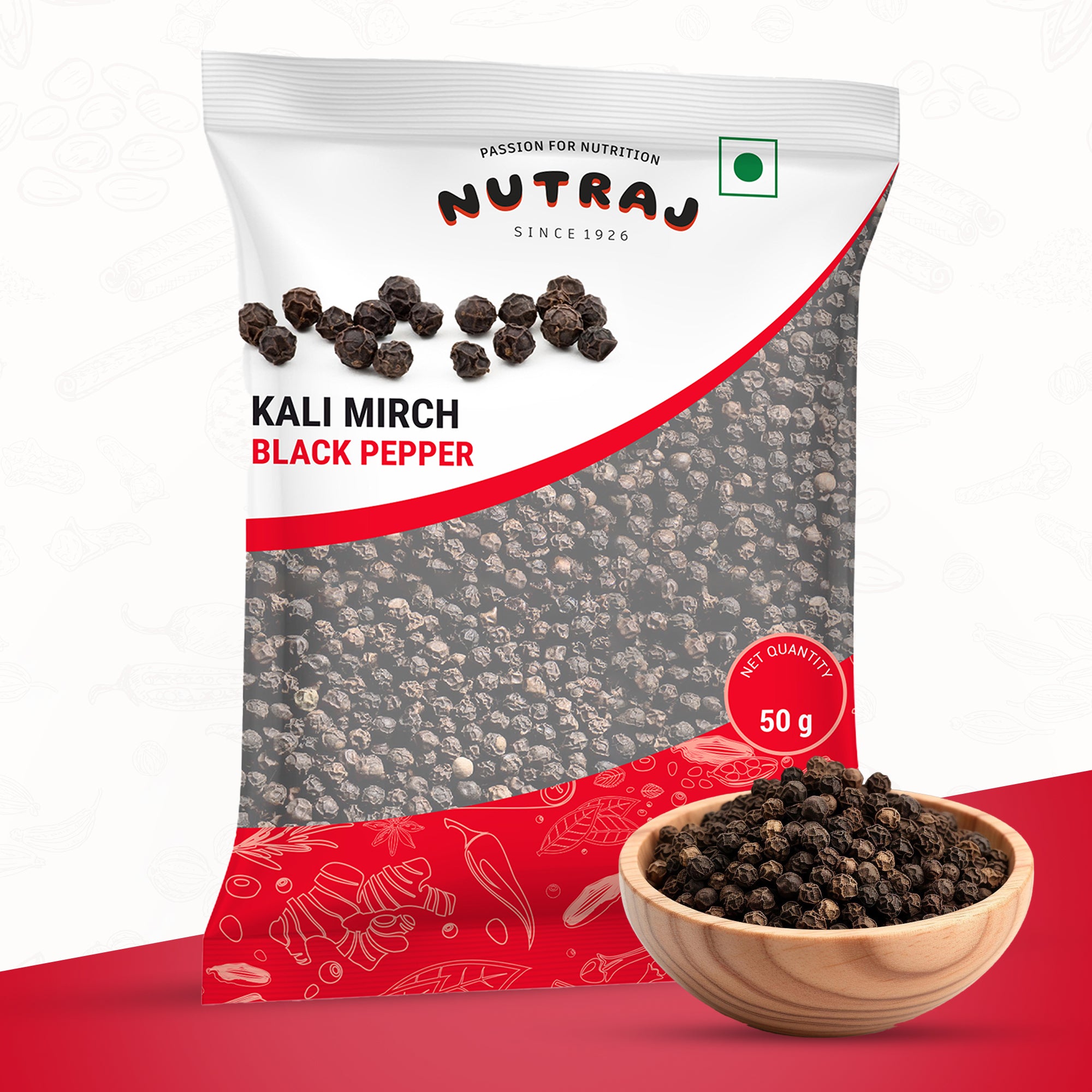 Black Pepper Seeds 50G | Kali Mirch | Authentic Taste Whole Black Pepper | Black Pepper Can Support Digestion