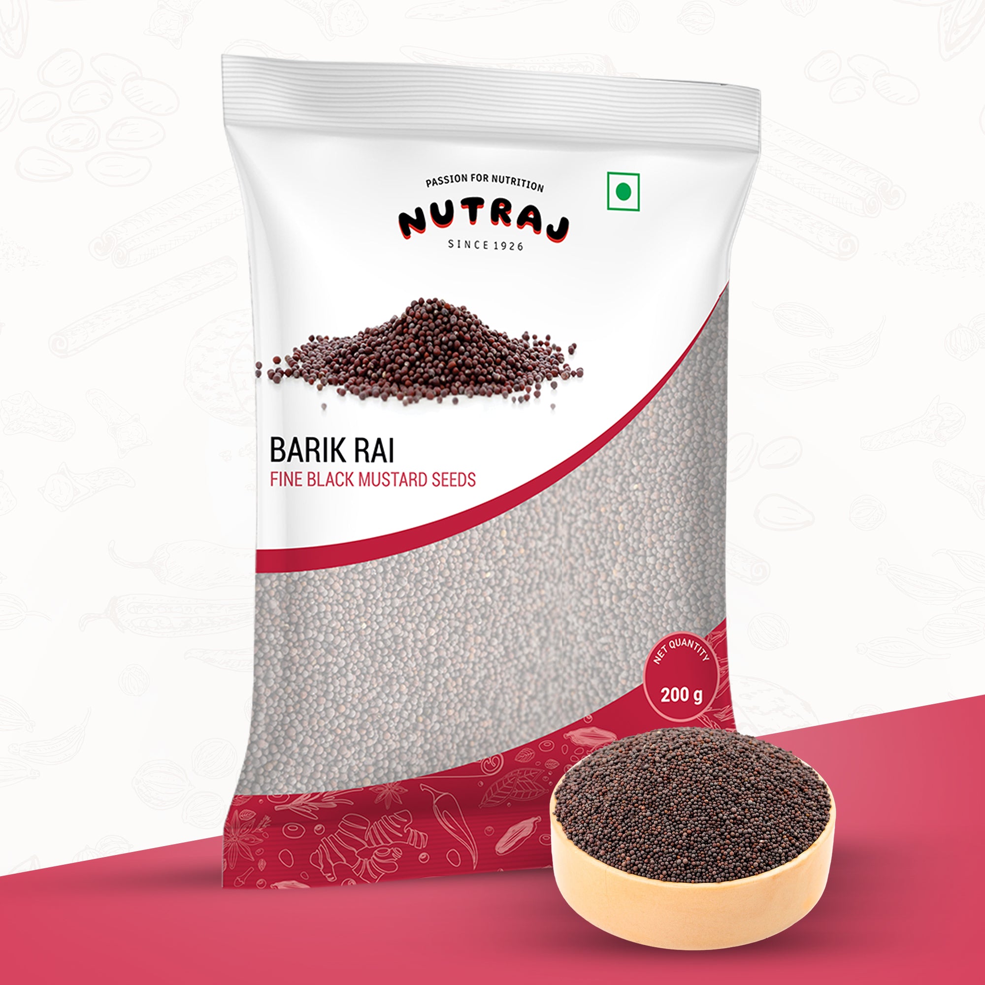 Mustard Seeds Small 200Gm | Black Mustard Rai Seeds Small | Sasive Seeds Whole Kaali Rai Dana | Sarson Dana Indian Whole Spice | Barik Rai