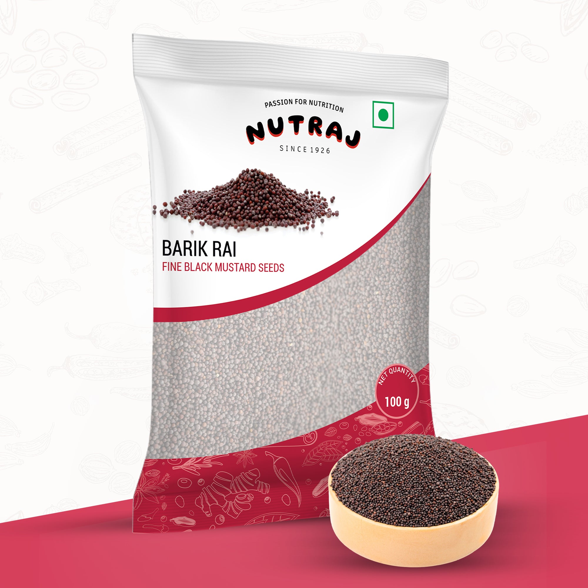 Whole Black Small Mustard Seeds 100Gm | Whole Kaali Rai Dana | Sarson Dana | Whole Spices