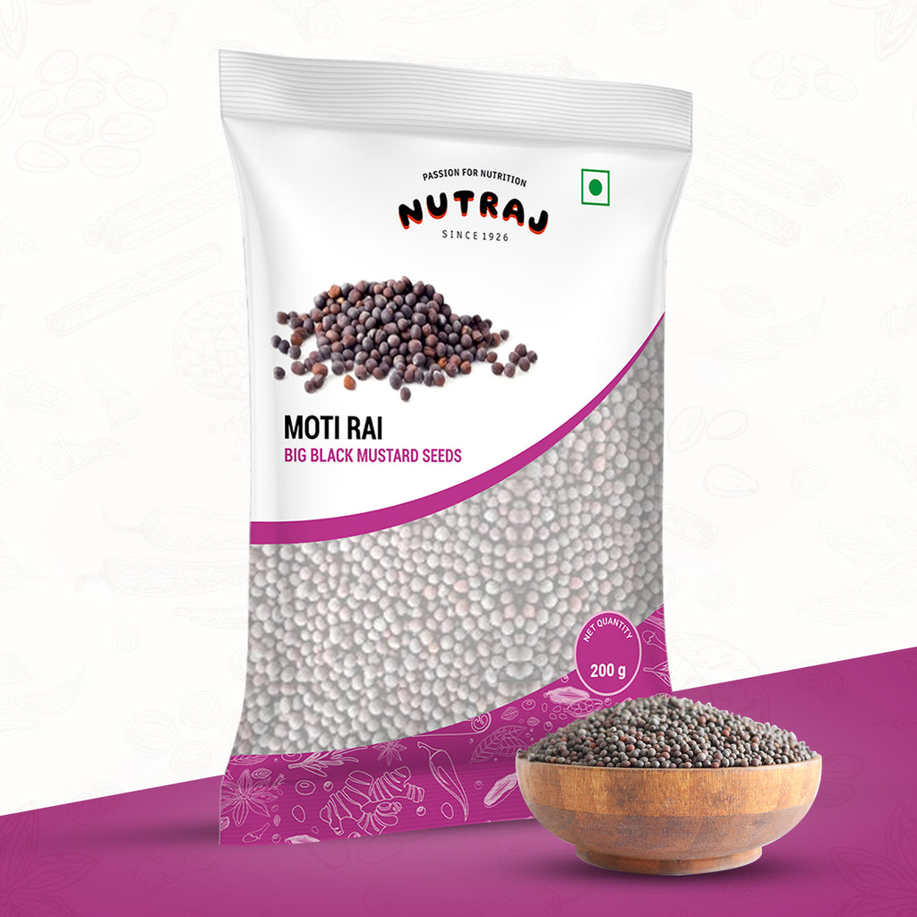 Whole Big Black Mustard Seeds 200Gm | Rai Seeds | Whole Kaali Rai Dana | Sarson Dana | Whole Spices | Moti Rai
