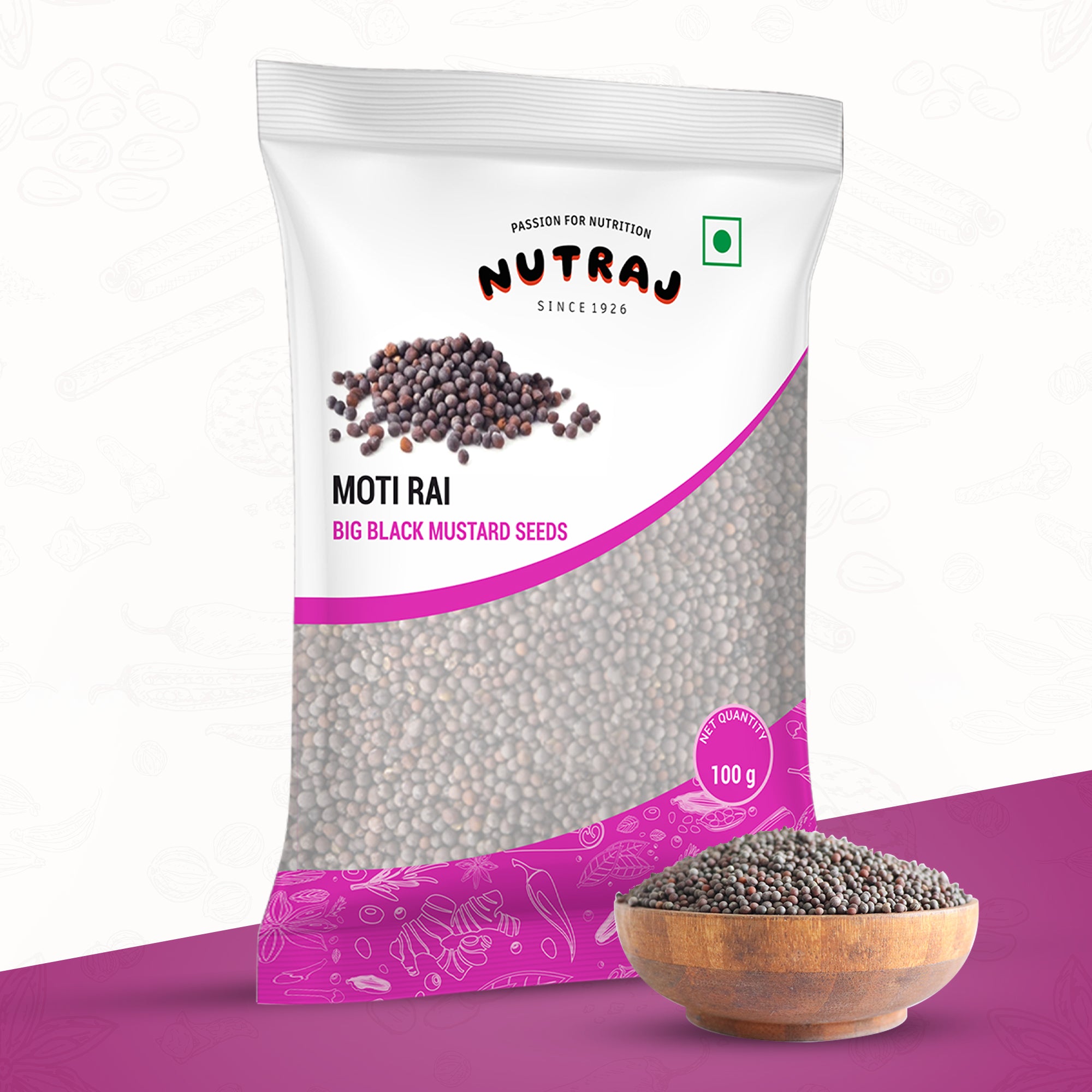 Whole Big Black Mustard Seeds 100Gm | Big Rai | Whole Kaali Rai Dana | Sarson Dana | Whole Spices