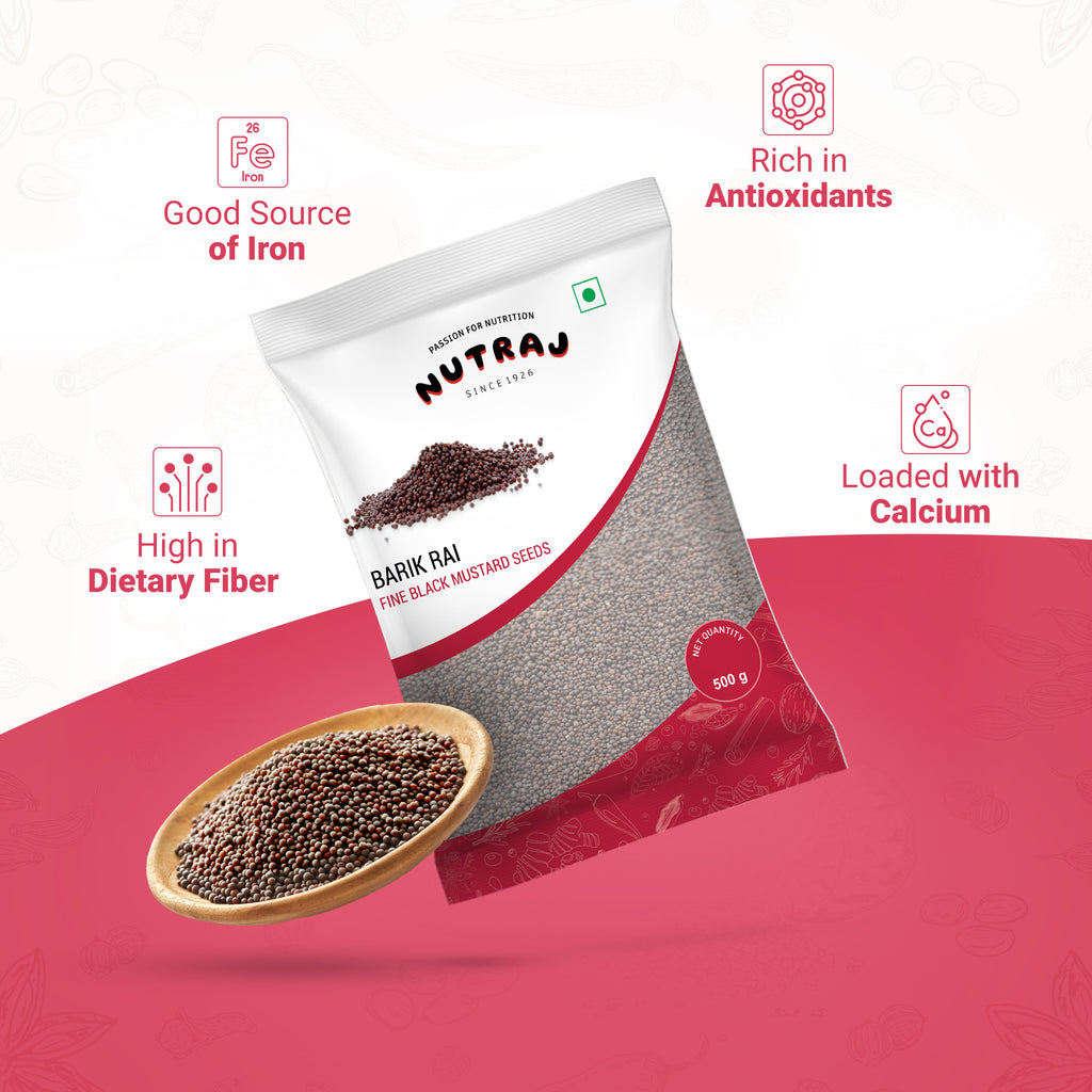 Mustard Seeds Small 500Gm | Black Mustard Rai Seeds Small | Sasive Seeds Whole Kaali Rai Dana | Sarson Dana Indian Whole Spice | Barik Rai