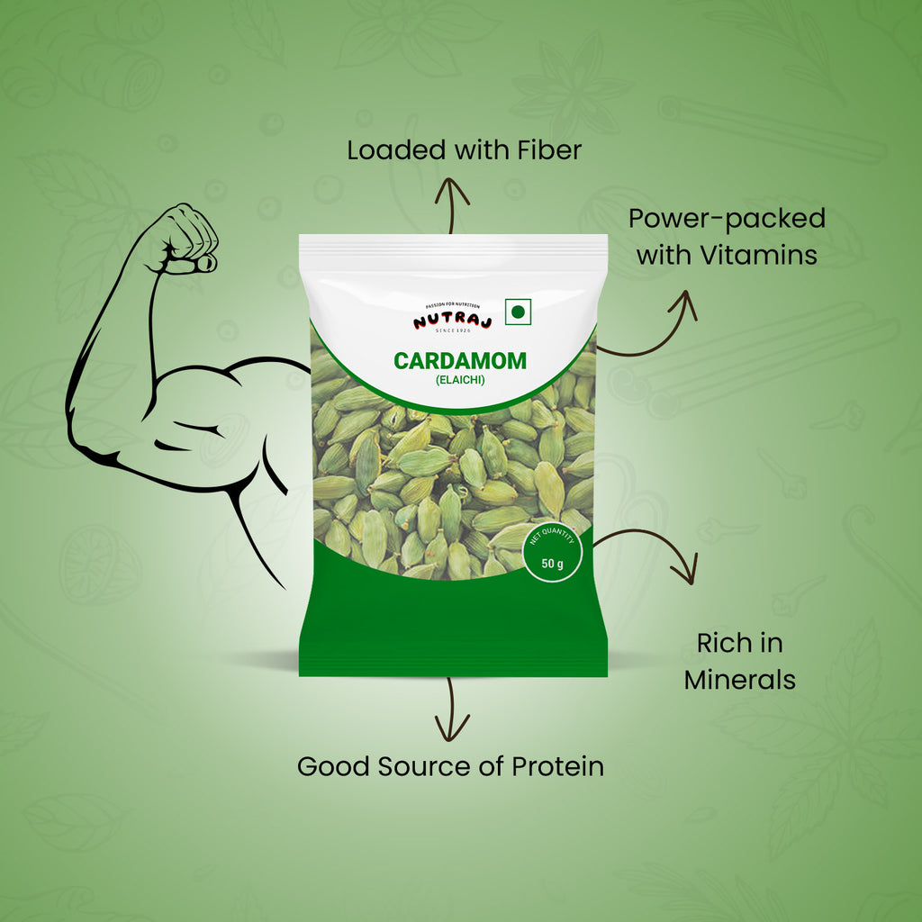 Whole Cardamom (Elaichi) 100 Grams (50 Grams X 2) | No Artificial Colours Or Preservatives
