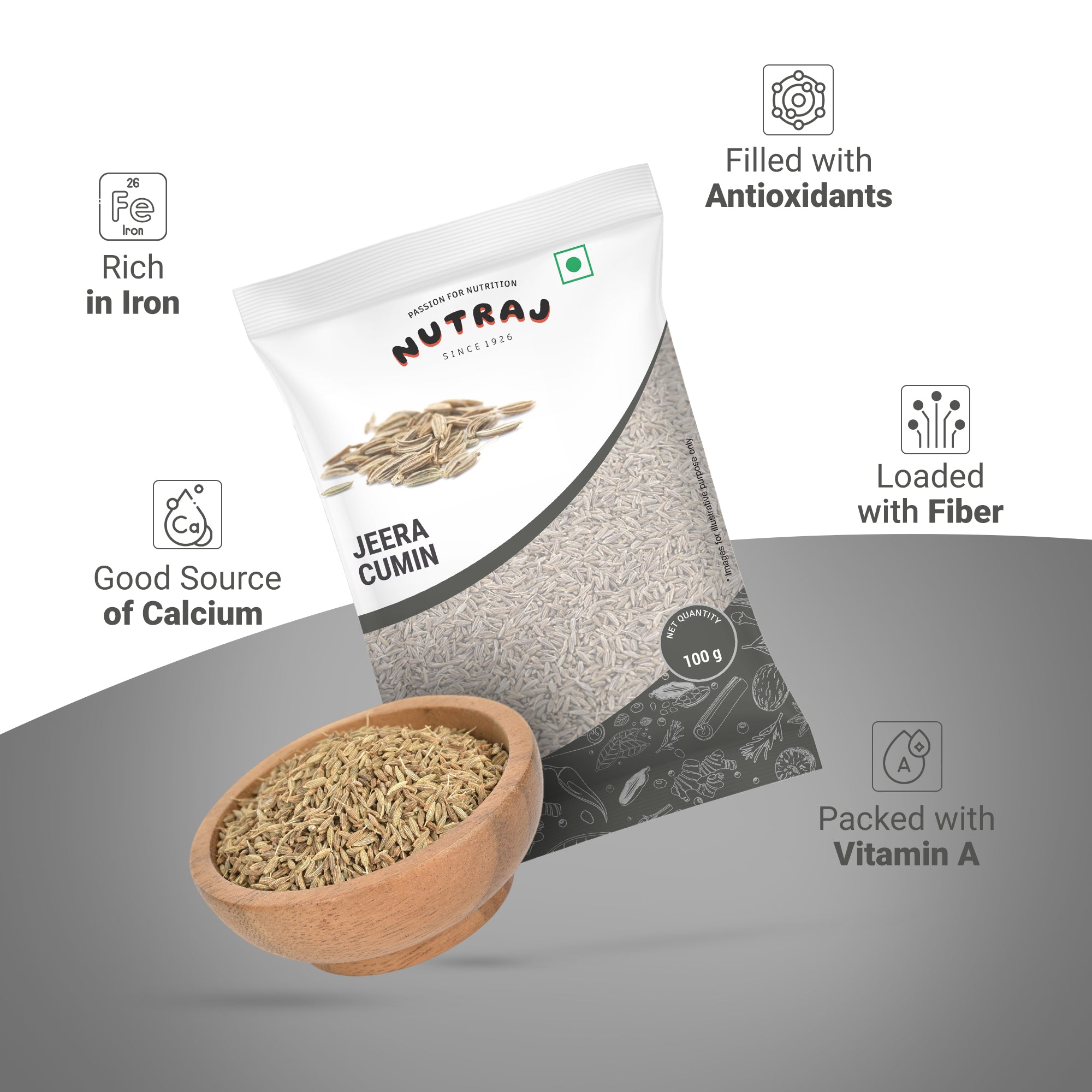 Whole Cumin 100 Gm Seeds | Jeera 100Gm