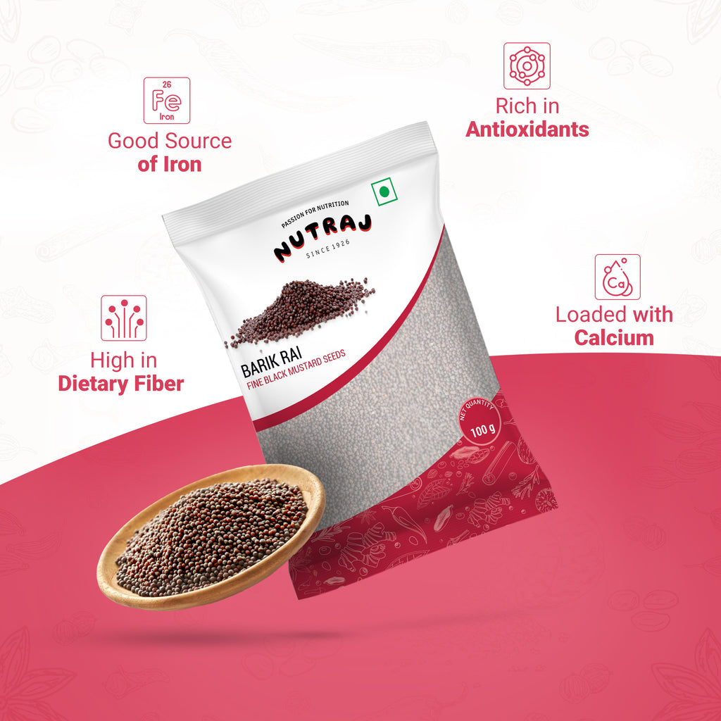 Whole Black Small Mustard Seeds 100Gm | Whole Kaali Rai Dana | Sarson Dana | Whole Spices