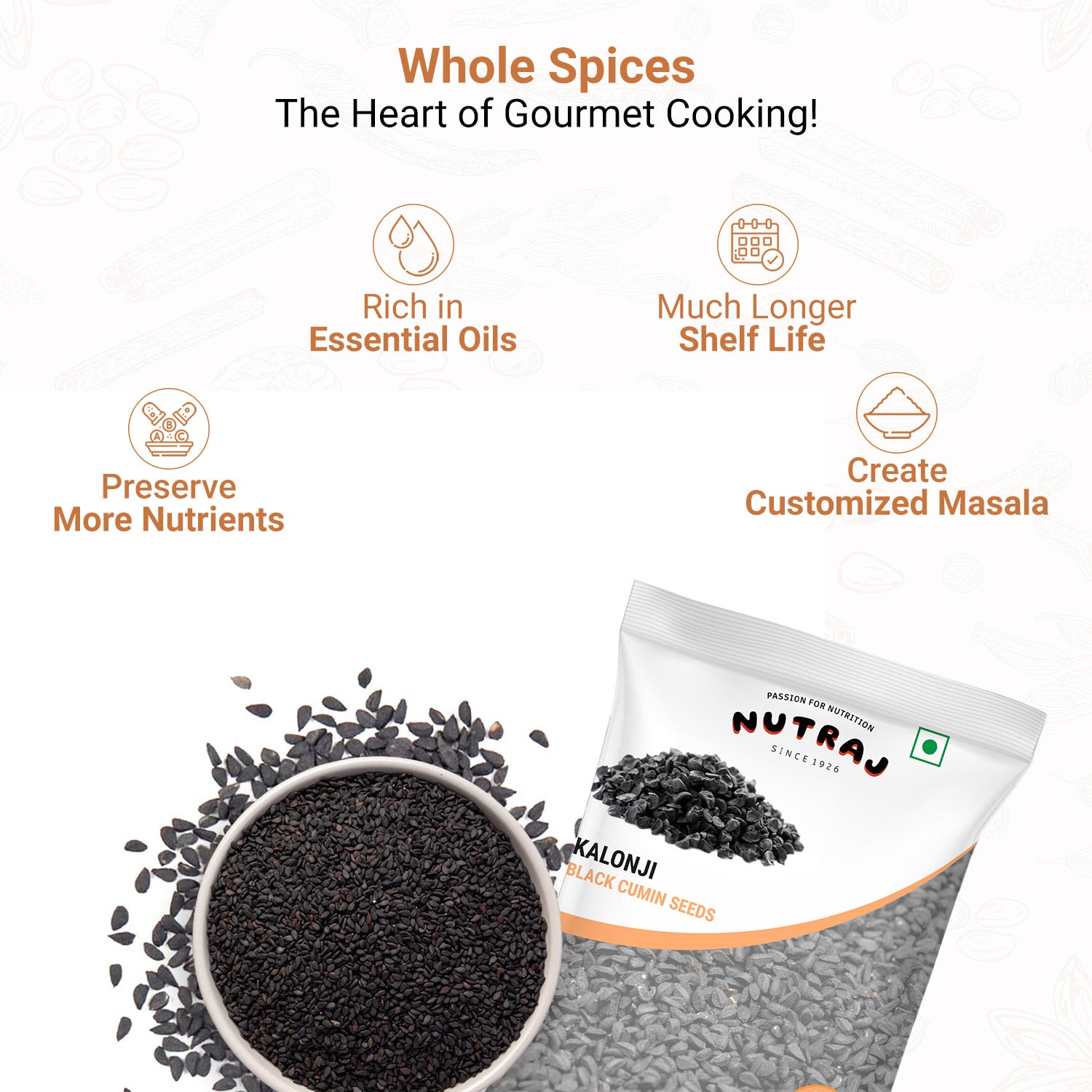 Kalonji Seeds  (100G X 4) Pouch | Nigella Seeds | Black Cumin Seeds
