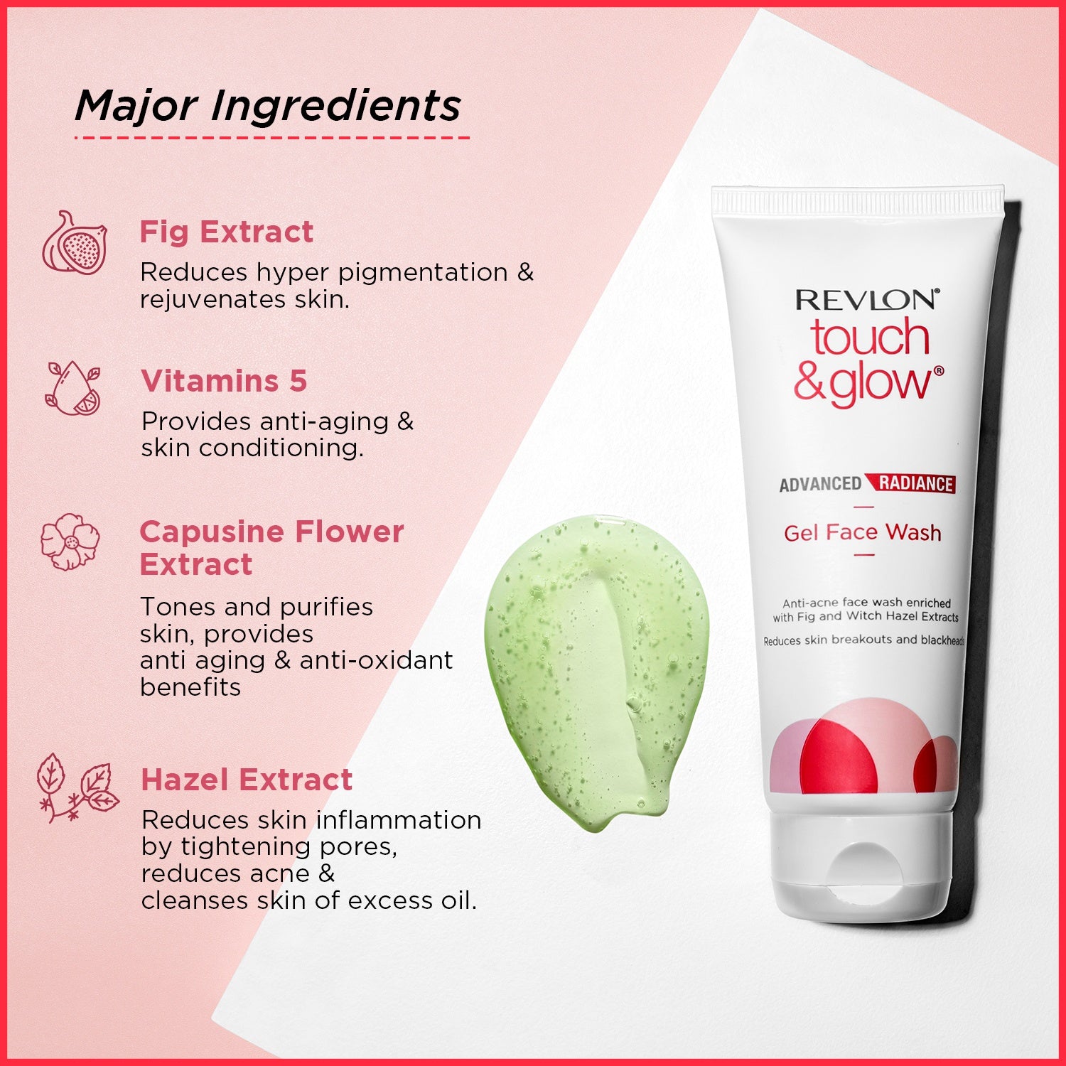 Touch & glow Advanced Radiance gel Face Wash (100ml)