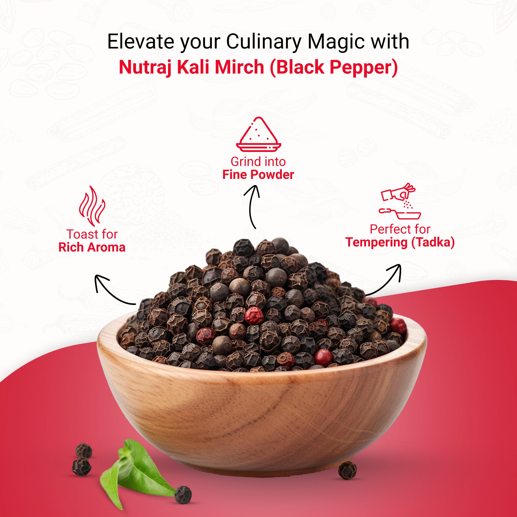 Black Pepper Seeds 50G | Kali Mirch | Authentic Taste Whole Black Pepper | Black Pepper Can Support Digestion