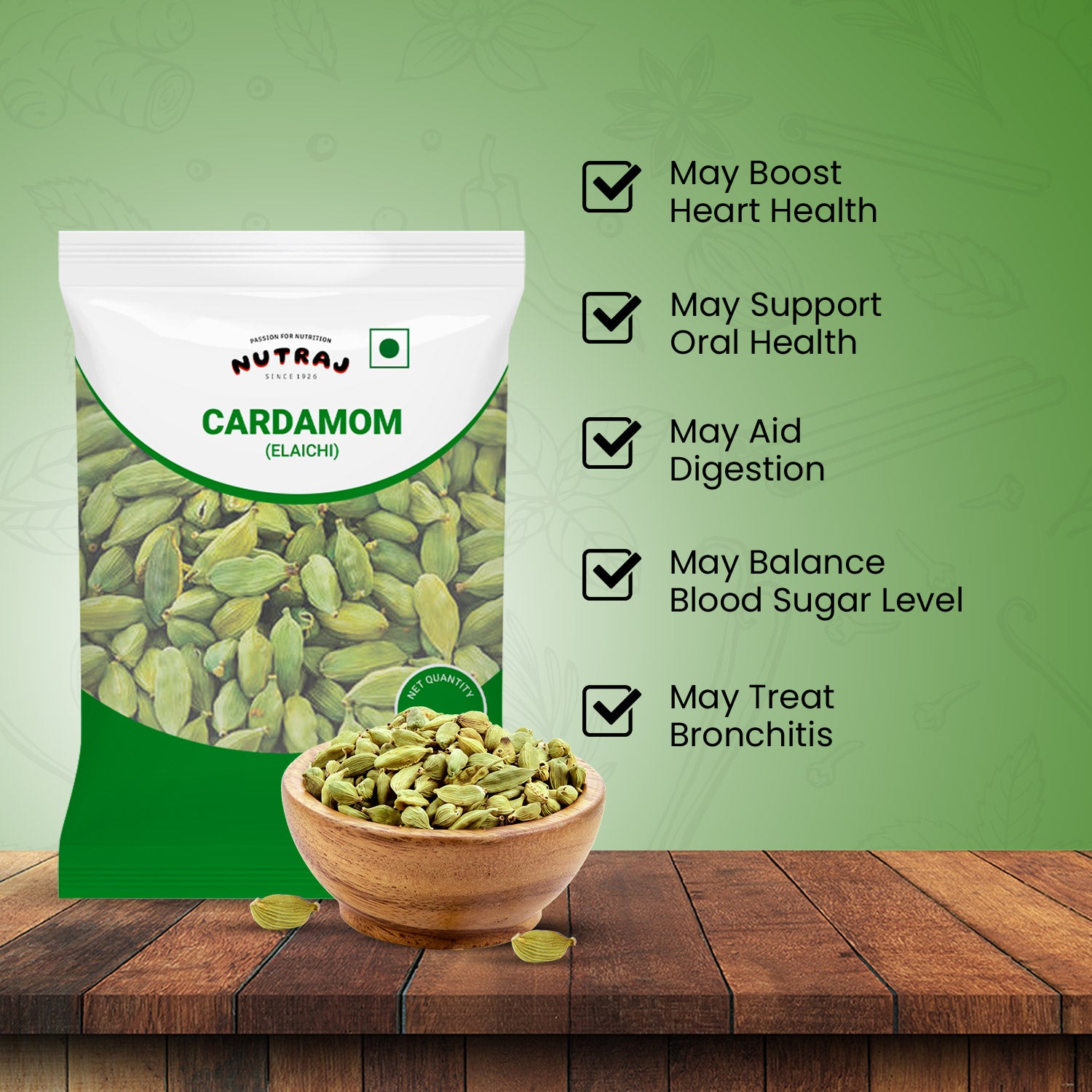 Whole Cardamom (Elaichi) 100 Grams (50 Grams X 2) | No Artificial Colours Or Preservatives