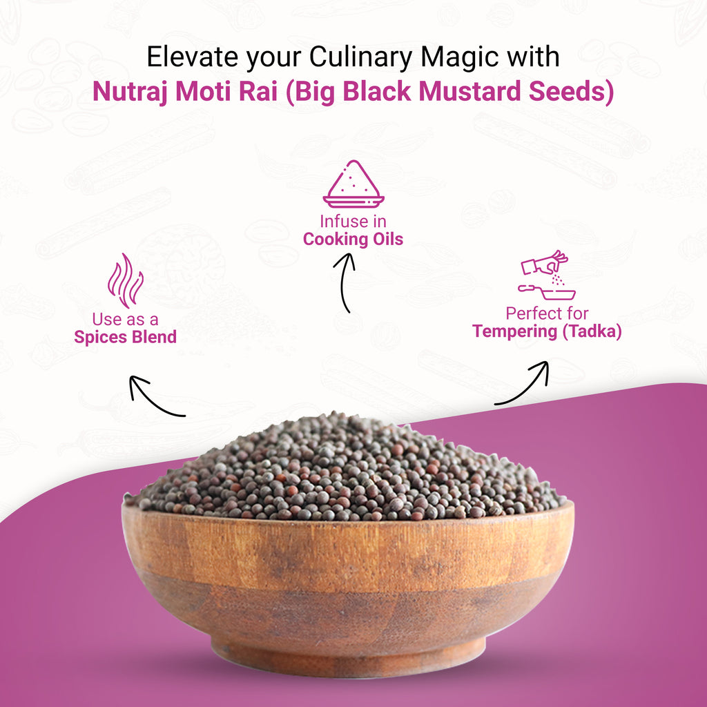Whole Big Black Mustard Seeds 500Gm