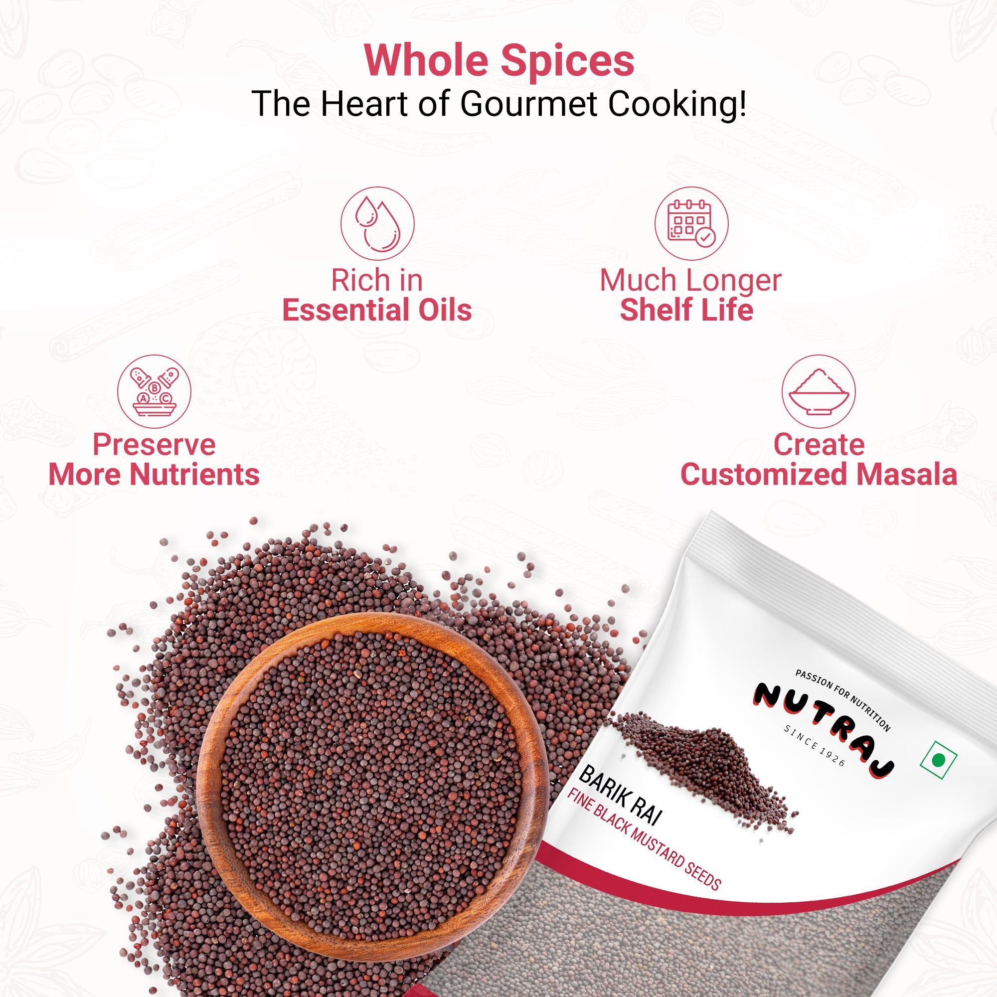 Mustard Seeds Small 500Gm | Black Mustard Rai Seeds Small | Sasive Seeds Whole Kaali Rai Dana | Sarson Dana Indian Whole Spice | Barik Rai