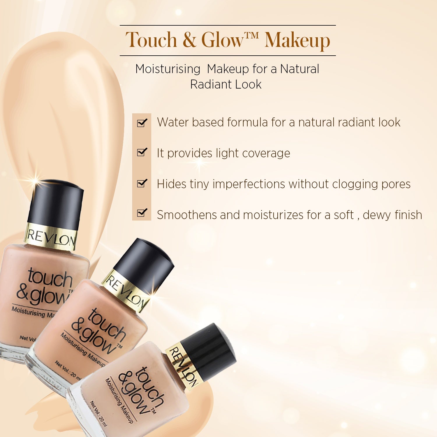 Touch And glow Liquid Make Up Dewy - Ivory Mist, 20ml