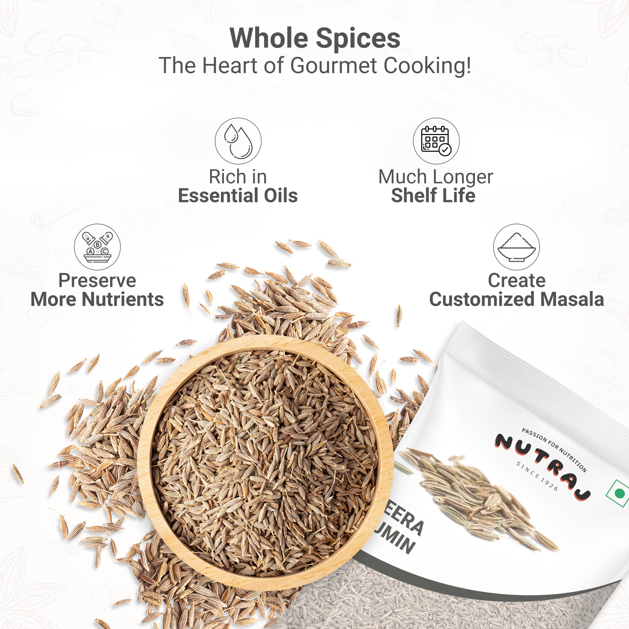 Whole Cumin 500Gm Seeds | Jeera