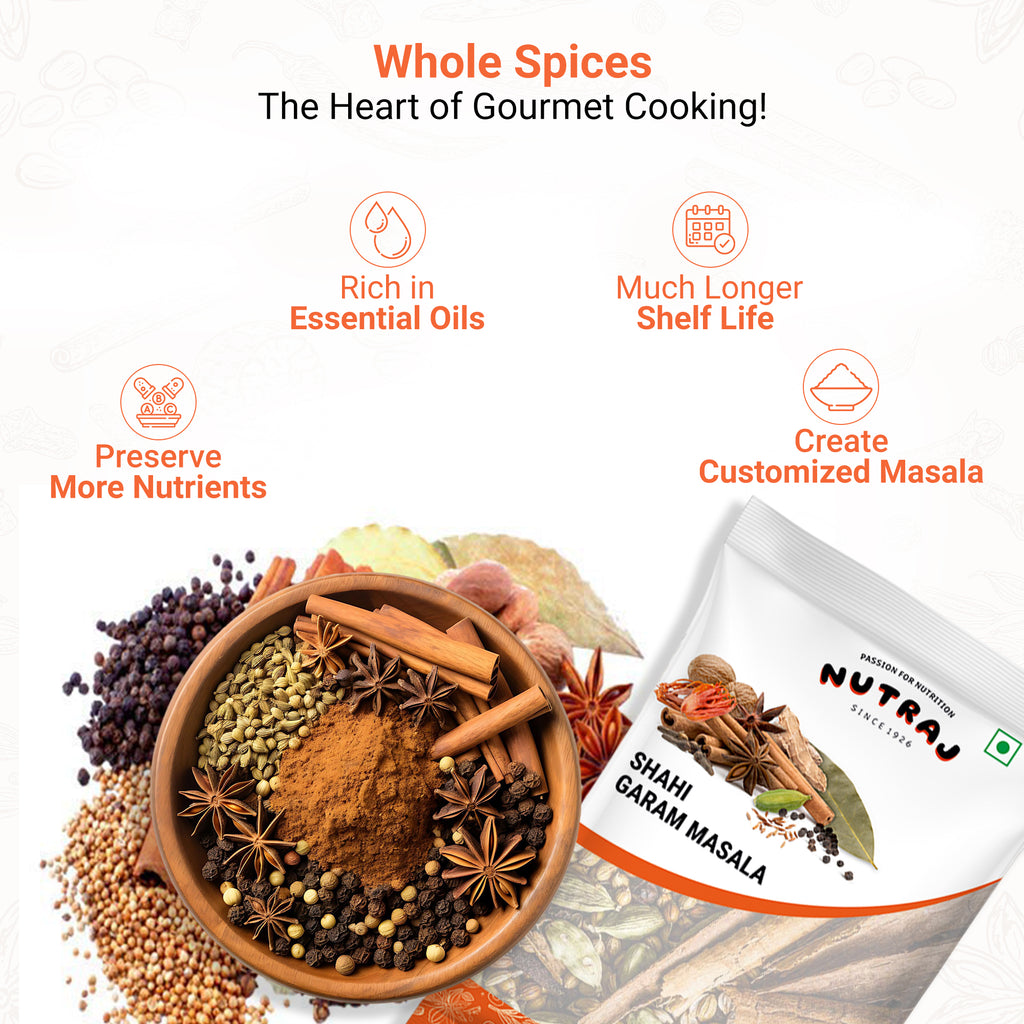 Garam Masala Whole 100Gm | Mix Gram Masala | Khada Masala | Sabut Mix Masala | Reduces Inflammation, Helps With Digestion & Provides Strong Antioxidants