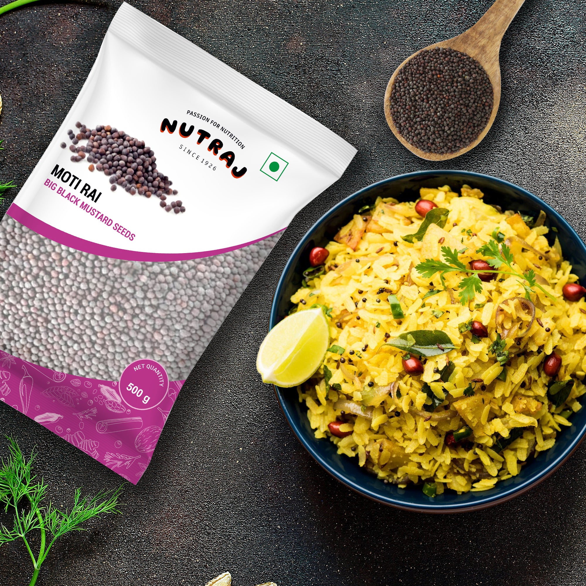 Whole Big Black Mustard Seeds 500Gm