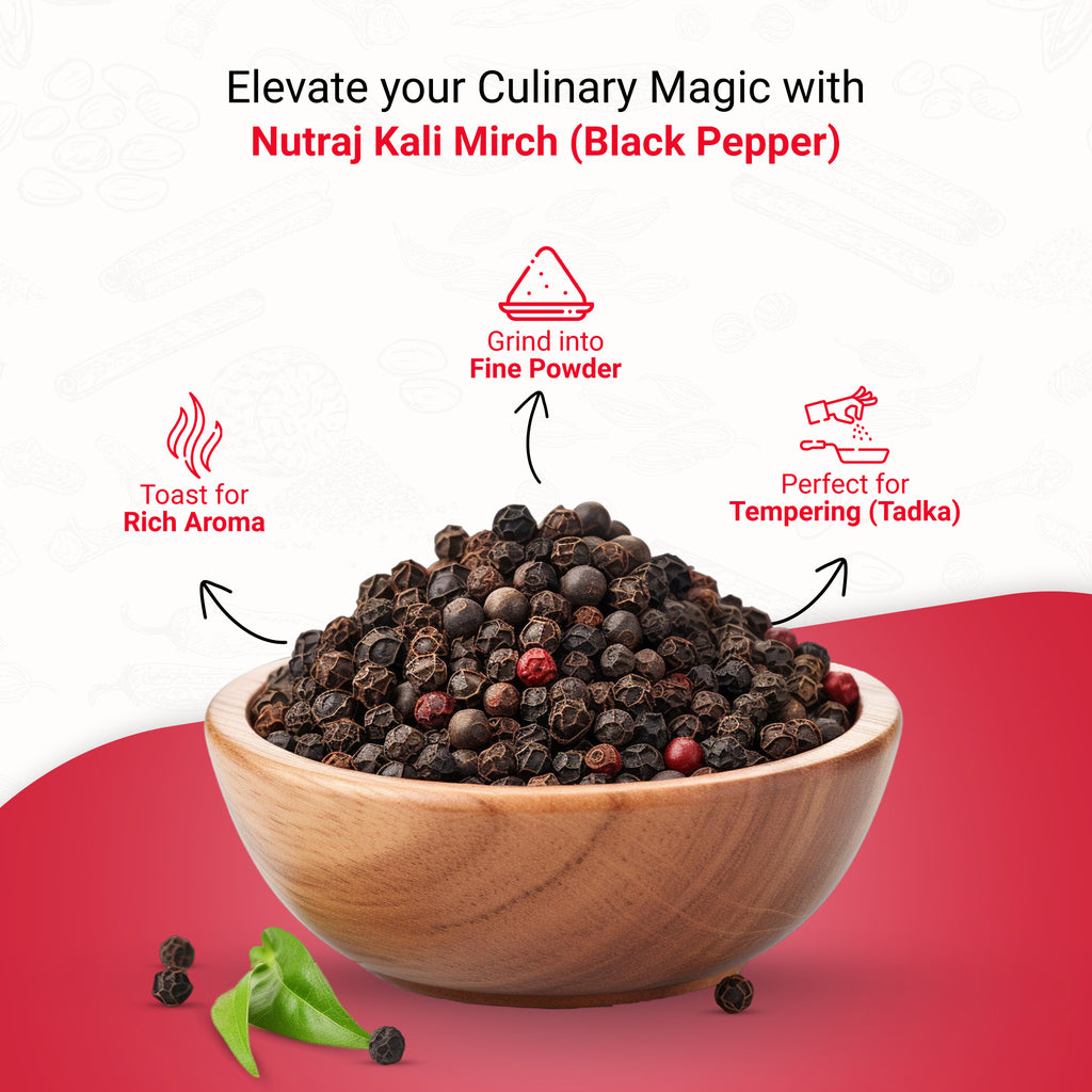 Black Pepper Seeds 100G | Kali Mirch | Authentic Taste Whole Black Pepper Can Support Digestion